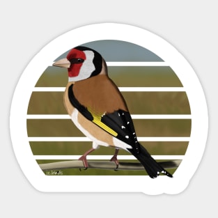 jz.birds Goldfinch Bird Animal Design Illustration Sticker